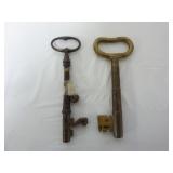 (2) Large Metal Keys ~ 6.75" Long