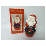 Holiday Novelties Santa w/ Wreath Figurine w/ Box