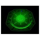 Vintage Green Uranium Glass 9.5" Plate