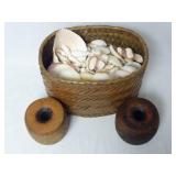Nautical Basket of Sea Shells & Net Floats