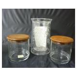 (2) Canister Jars & Acrylic Wine Cooler