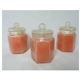 (3) Peach Scented Jar Candles ~ Unburned