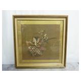 Framed Silk Floral Picture ~ Measures 19"x19"