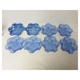 (8) Plastic Snowflake Shaped Party Bowls / Trays