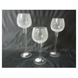 Stemmed Crackle Glass Votive Candle Holders