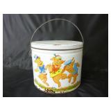 Vintage Three Little Pigs Deco Tin Pail Bucket