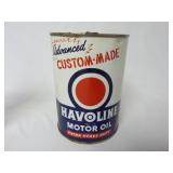 Vintage Havoline Motor Oil Metal Can ~ Empty