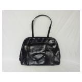 Merona Black Faux Leather Purse / Laptop Bag