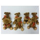 (7) Jointed 7" Tall Teddy Bears by MJDesigns
