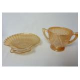 Carnival Glass ~ Shell Dish & Open Sugar