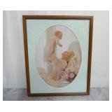 Framed Mother & Child Print by C Wray 1984