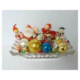 Square Bowl FULL of Vintage Christmas Ornaments