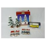 Lemax Village Accessories ~ School Bus & Trees