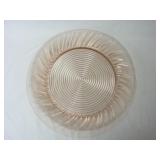 12.75" Pink Glass Serving Tray / Dessert Plate
