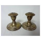 Pair of Sterling Weighted Reinforced Candlesticks