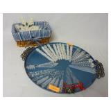 Tray of Icicle & Basket of Snowflake Ornaments