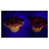 Moon & Stars Amberina Sugar & Creamer - Glows!