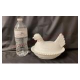 Vintage Indiana Milk Glass Hen on Nest w Box