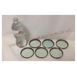 Vintage Sterling Silver & Glass Coaster Set - 6