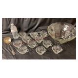 Anchor Hocking Punch Set w Silver Plate Ladle