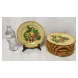 Vintage Fruit Design Italian Pottery Plates - 11