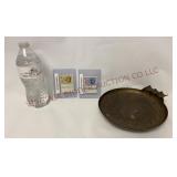1960s Bulgarian Stamps, Etched Brass Cigar Ashtray