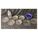 Silver Plate Bowl w Blue Insert, Plates & Bowls