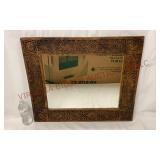 Vintage Relief Carved Wall Mirror - 27.5'x23.5'