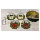 Sakura Country Life Plates & Painted Sheep Bowl