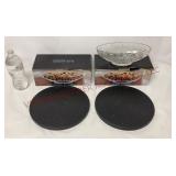 Blue Harbor Glass Bowls & Plastic Lazy Susans