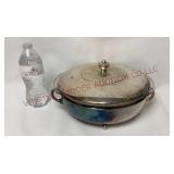 Vintage Italian Silver Plate Casserole, Pyrex Bowl