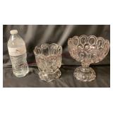 Moon & Stars Glass Sugar Bowl & Footed Compote