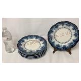 Antique Alfred Meakin England Flow Blue Plates - 8