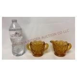 Amber Glass Moon & Stars Sugar & Creamer