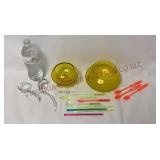 Viking & Blown Glass Bowl, Stir Sticks & Ladles