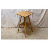 Antique Oak Two-Tier Splayed Leg Side Table