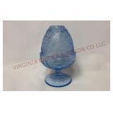 Tiara Scrolls Sandwich Glass Fairy Lamp - Blue