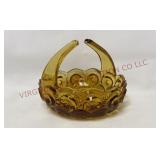 Amber Glass Moon & Stars Split Handled Basket
