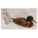 Vtg Hand Painted Carved Wood Mallard Duck Decoy