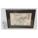 1974 Framed Map of The Southern Railway System