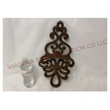 Antique Cast Iron Wall Bracket - Oil Lamp or Plant