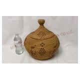 Vintage Alaskan Native American Lidded Basket