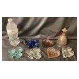 Vintage Sandwich Glass Hand Bell & Nut Dishes