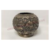 Antique Persian Silver Repousse Bowl - Hallmarked