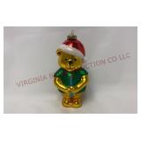Large 6" Bear w Candle Mercury Glass Ornament