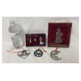 Vintage Pewter Mini Nativity & Ornaments