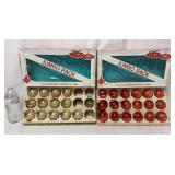 Vintage Made in USA Mica Glitter Stencil Ornaments