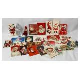 Vintage Clip-On Santa & Card Fronts - See Desc