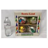 Vintage Santa Land 4" Jumbo Blown Glass Ornaments