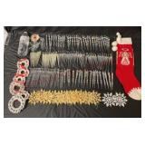 Icicle, Snowflake & Wreath Ornaments, Stocking